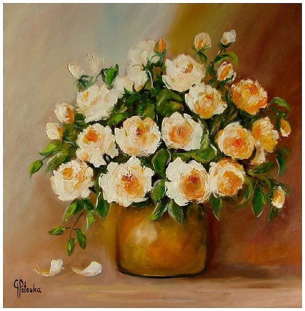 Grażyna Potocka - Tea roses size 50-45cm