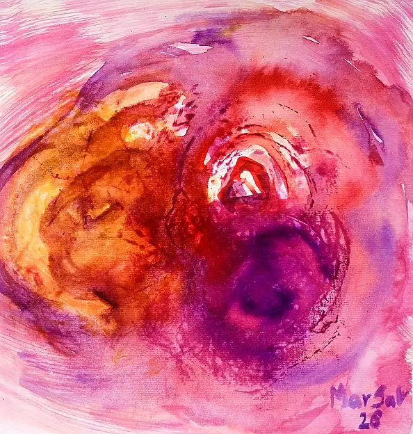 Marzena Salwowska, Rose quando fioriscono/Erba e fiori, Acquerelli - carta, 30 x 30