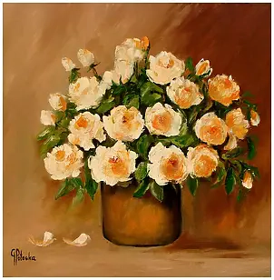 Grażyna Potocka - Róże obraz olejny   50-50 cm
