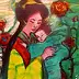 Marzena Salwowska, Die diesjährigen Rosen in Akita/Madonna, Lasur, Acrylgemälde, Ölbild - Leinwand, 40 x 30