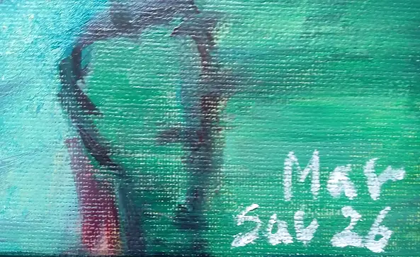 Marzena Salwowska, Die diesjährigen Rosen in Akita/Madonna, Lasur, Acrylgemälde, Ölbild - Leinwand, 40 x 30