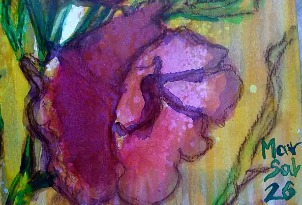 Marzena Salwowska, Roses in the Garden of Gold, Watercolors, Other, Glaze, Ink - paper, 42 x 30