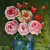 Anna Michalczak - Roses en pleine floraison et bourgeons.