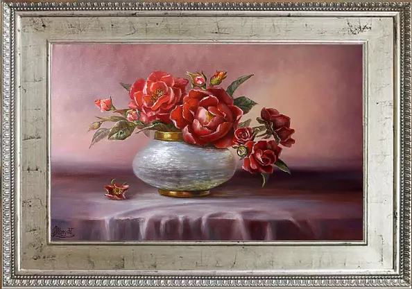 Lidia Olbrycht - Roses in a pearl vase