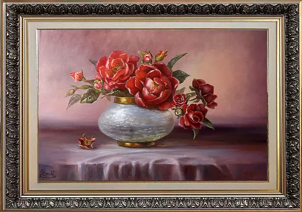 Lidia Olbrycht - Roses in a pearl vase