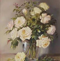 Patrycja Kruszyńska Mikulska - Róże w szklanym wazonie