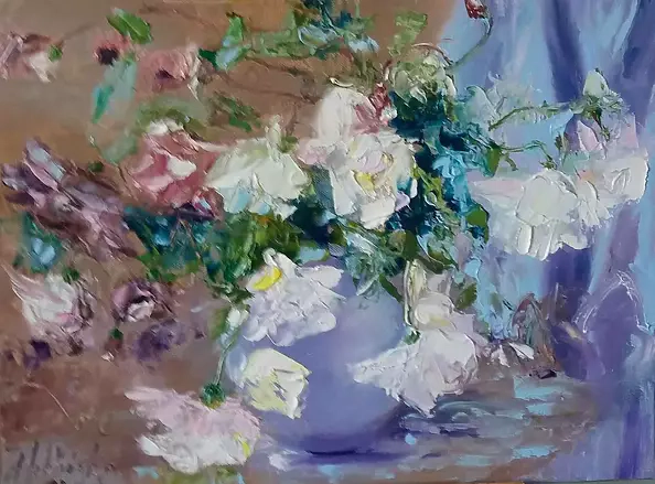 Anna Jabłońska - Roses in a vase