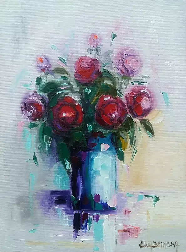 Ewa Boińska - Roses in a vase