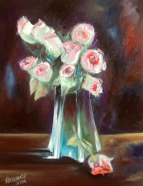 Krzysztof Kłosowicz - "Róże wszklanym wazonie II"