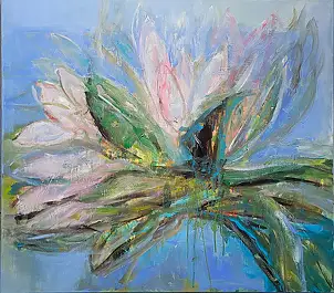 Renata Łempicka, Floraison, Peinture acrylique - toile, 90 x 80