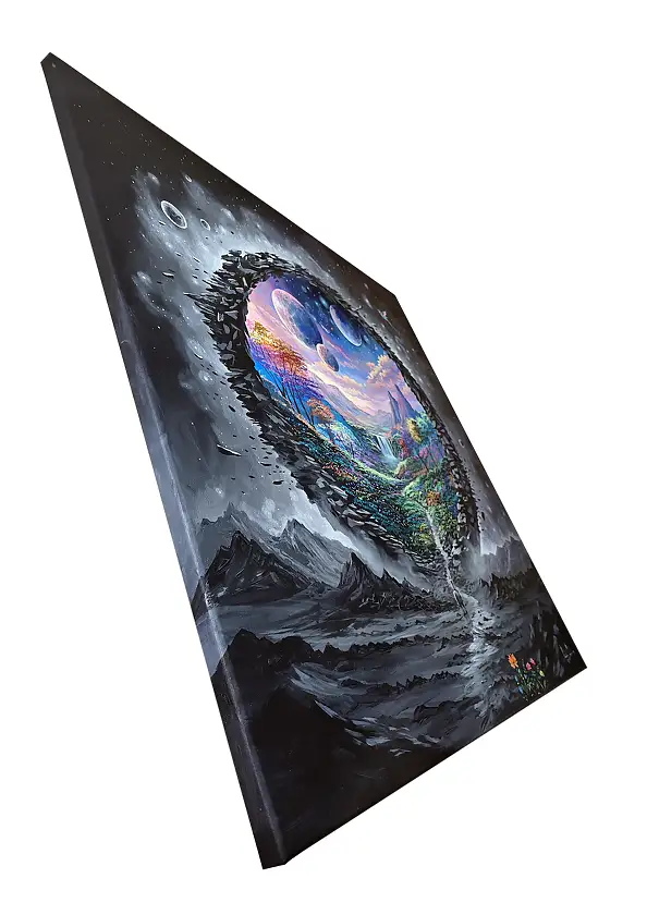 Martyna Mączka, Rozkwit szarości, Obraz akrylowy - płótno, 90 x 90