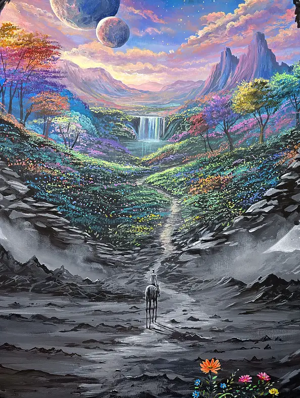 Martyna Mączka, Rozkwit szarości, Obraz akrylowy - płótno, 90 x 90