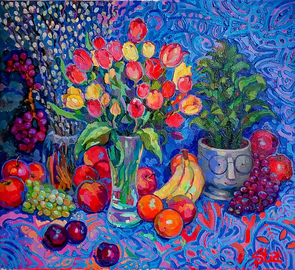 Anastasiia Kurkova, Rozkwitły Duch Wiosny, Obraz olejny - płótno, 100 x 90