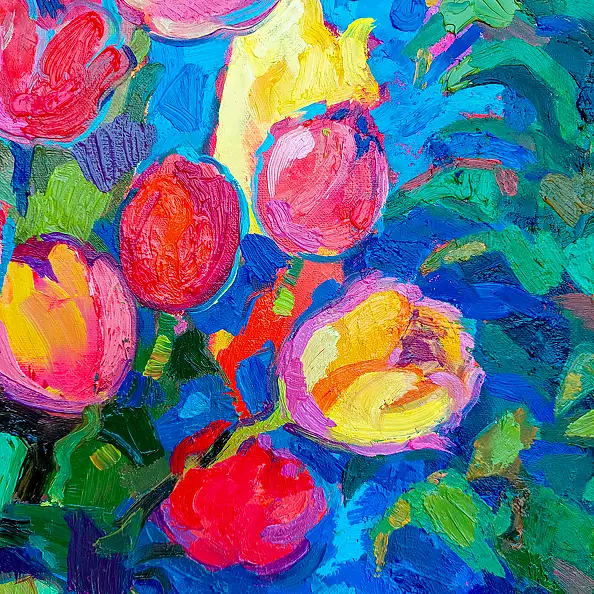 Anastasiia Kurkova, Rozkwitły Duch Wiosny, Obraz olejny - płótno, 100 x 90