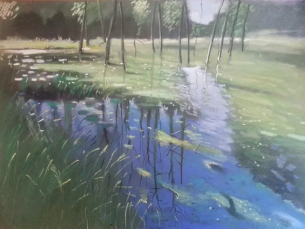 Andrzej Siewierski - Rozlewisko na bobrowisku -Goraj nad Notecią.