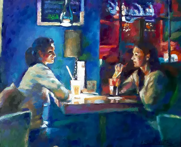 Barbara Gulbinowicz - Conversation in a cafe
