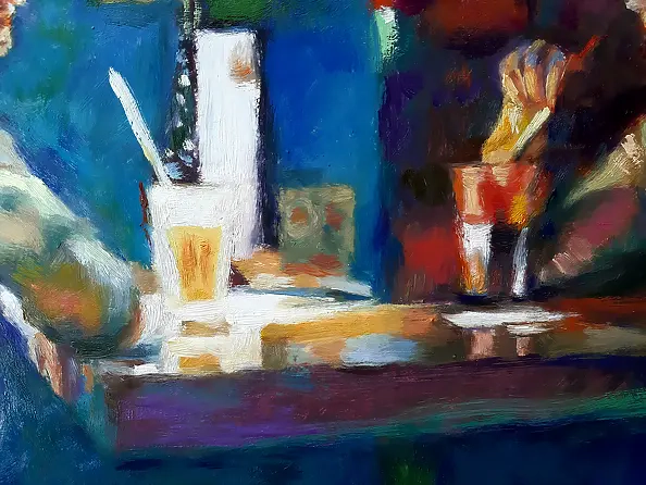 Barbara Gulbinowicz - Conversation in a cafe