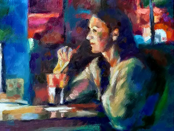 Barbara Gulbinowicz - Conversation in a cafe