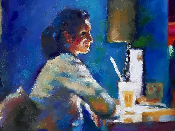 Barbara Gulbinowicz - Conversation in a cafe