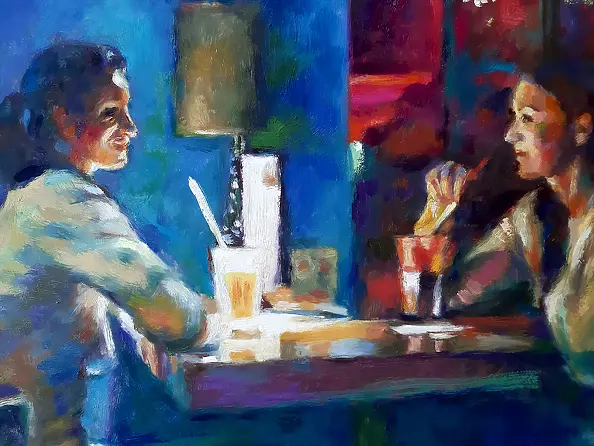 Barbara Gulbinowicz - Conversation in a cafe