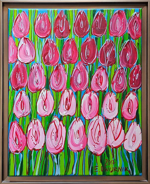 Edward Dwurnik - Pink Tulips, 2017