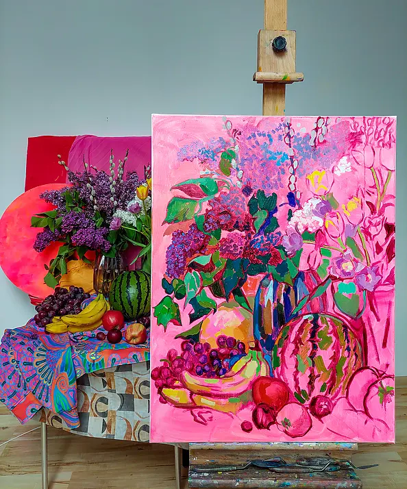 Anastasiia Kurkova - Pink Summer: Lilacs, Tulips, Watermelon