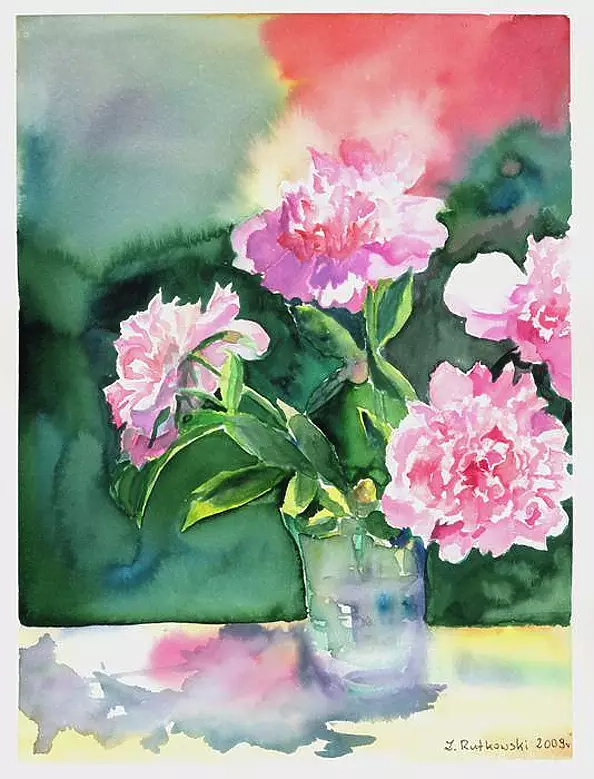 Zdzisław Rutkowski - Pink peonies in jar II