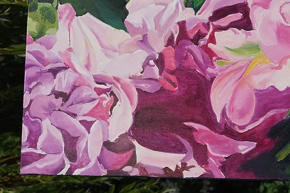 Ewa Słodzińska - Różowe róże Obraz olejny 100/120 cm