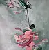 Jolanta Mazur, fleur rose, Peinture à l'huile - toile, 70 x 100