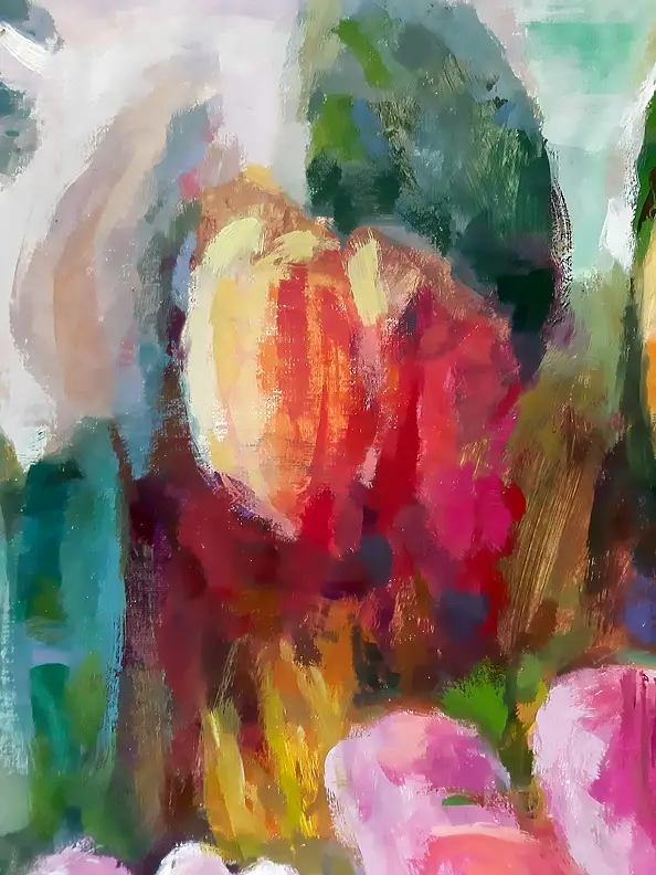 Barbara Gulbinowicz, Tulipano aperto, Quadro a olio - tela, 110 x 120