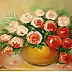 Grażyna Potocka - Dipinto ad olio rose 24-30 cm in cornice