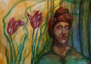 Marzena Salwowska - Rousse romaine et tulipes