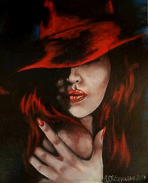 Iwona Ostaszewska - Redhead in a red hat