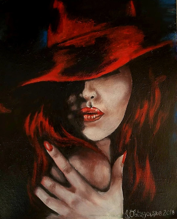 Iwona Ostaszewska - Redhead in a red hat