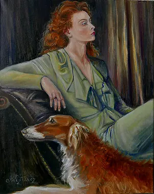 Małgorzata Wójtowicz Cichoń - Ruda z chartem 