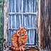 Marta Milewska - Red cat and window