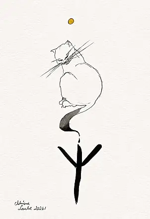 Adriana Laube, "Algiz Rune", Other, Mixed media, Ink - paper, 30 x 42