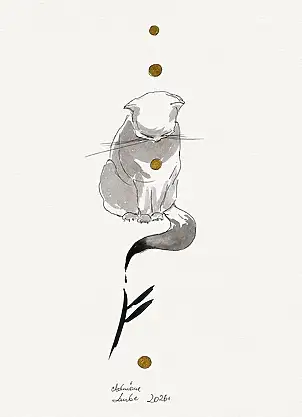 Adriana Laube, "Fehu Rune", Other, Mixed media, Ink - paper, 30 x 42