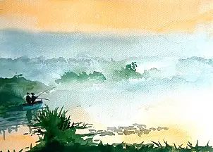 Zdzisław Rutkowski - Pescatori all'alba