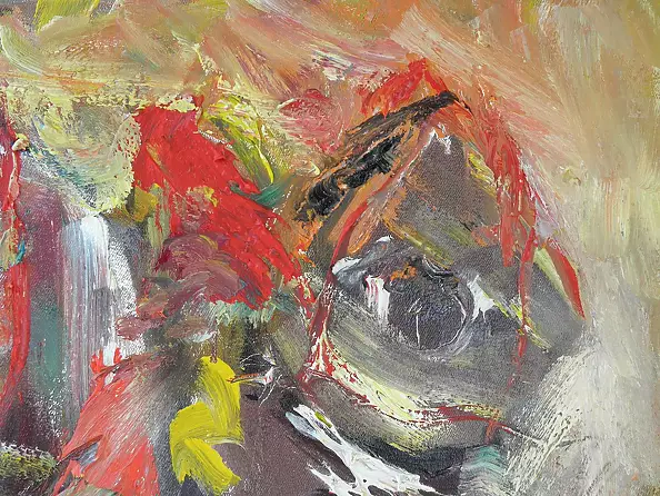 Eryk Maler - Fish, oil on canvas.