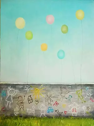 Małgorzata Piasecka Kozdęba - Rysunki dziecięce z... balonami