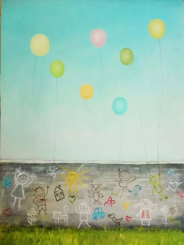 Małgorzata Piasecka Kozdęba - Rysunki dziecięce z... balonami