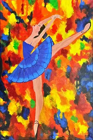 Maryam Gomizi, Rhythms of Fire – Mary G, Acrylic painting - canvas, 50 x 70