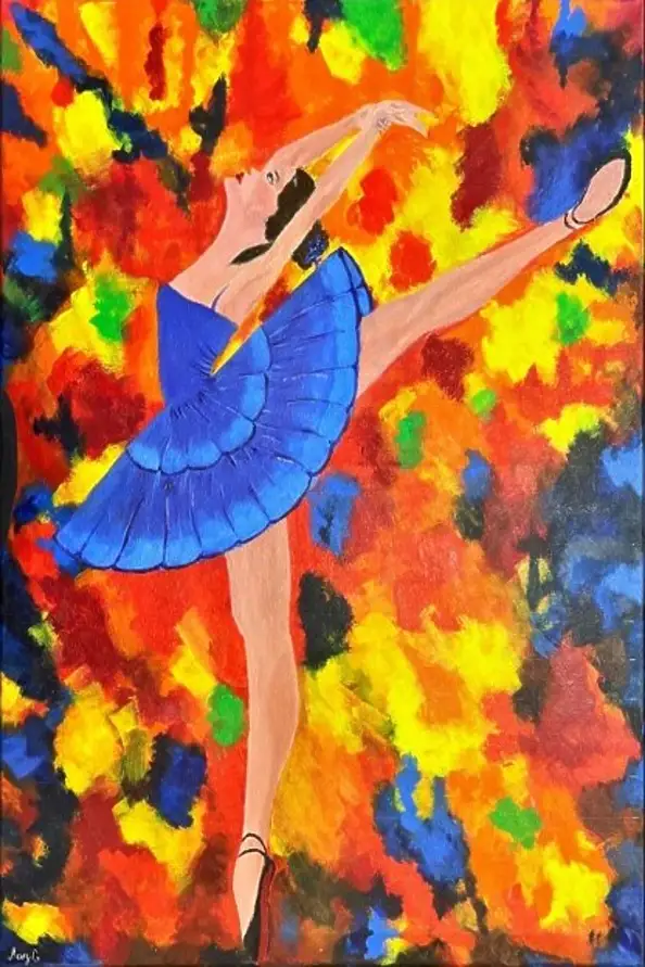 Maryam Gomizi, Rhythms of Fire – Mary G, Acrylic painting - canvas, 50 x 70