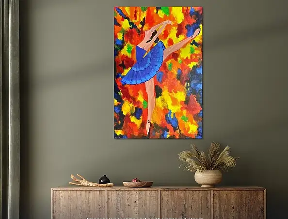 Maryam Gomizi, Rhythms of Fire – Mary G, Acrylic painting - canvas, 50 x 70