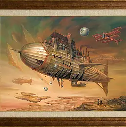 Jarosław Jaśnikowski, Rzadko spotyka się czerwone samoloty, rok 2008, Obraz olejny - płótno, 90 x 70