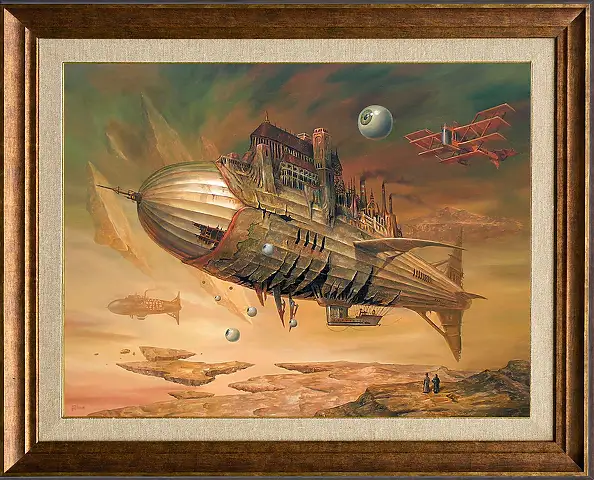 Jarosław Jaśnikowski, Rzadko spotyka się czerwone samoloty, rok 2008, Obraz olejny - płótno, 90 x 70