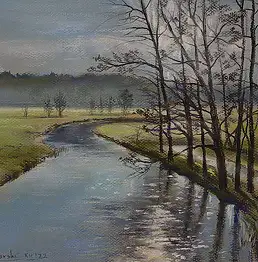 Krzysztof Bagorski, Der Fluss Wda in Kociewie, Pastell - Papier, 0 x 0