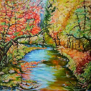 Zenon Gleń - rivière à l'automne