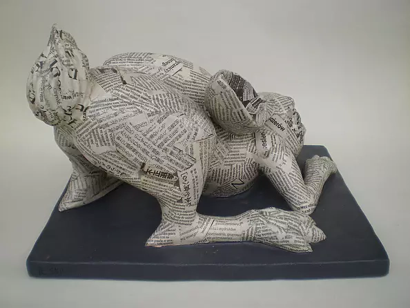 Dominika Rumińska - Sculpture Newspaper Rabbit Press
